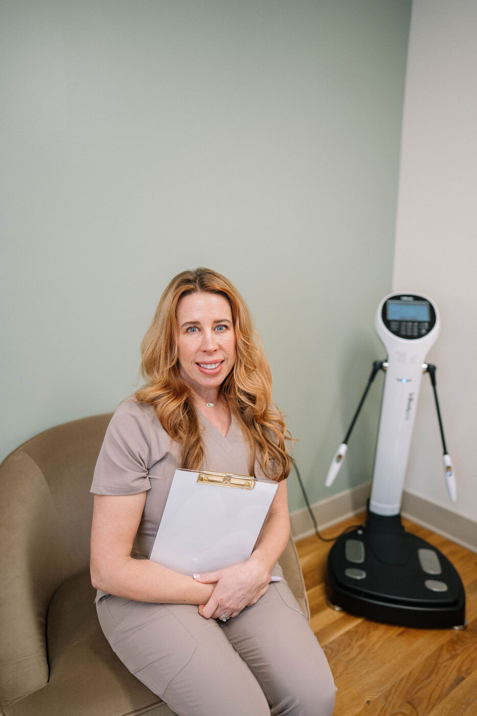 Weight loss consultation room with body composition analyzer at Aiken Medical Aesthetics in Aiken, SC